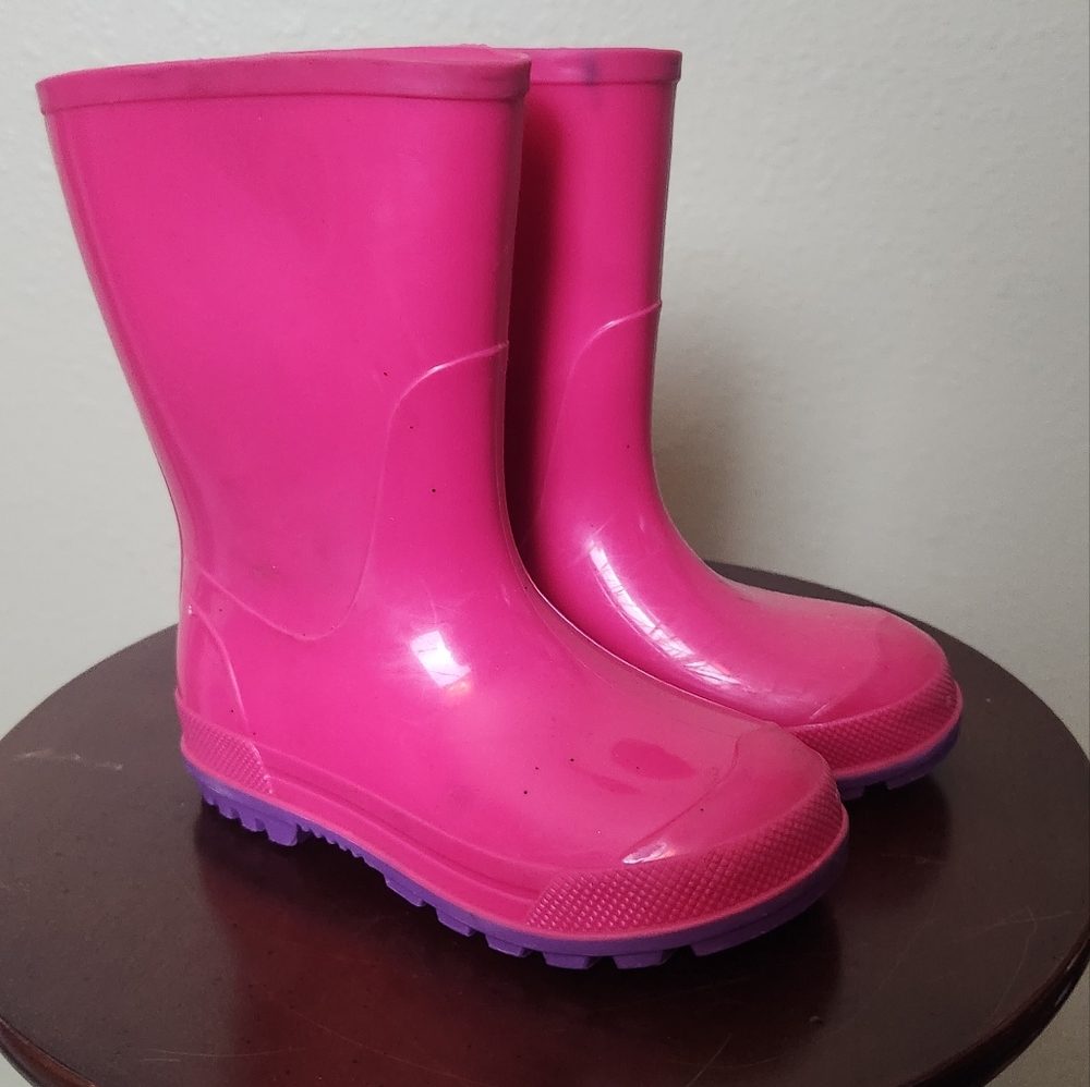 Pink Rain Boots Girls Size 7/8